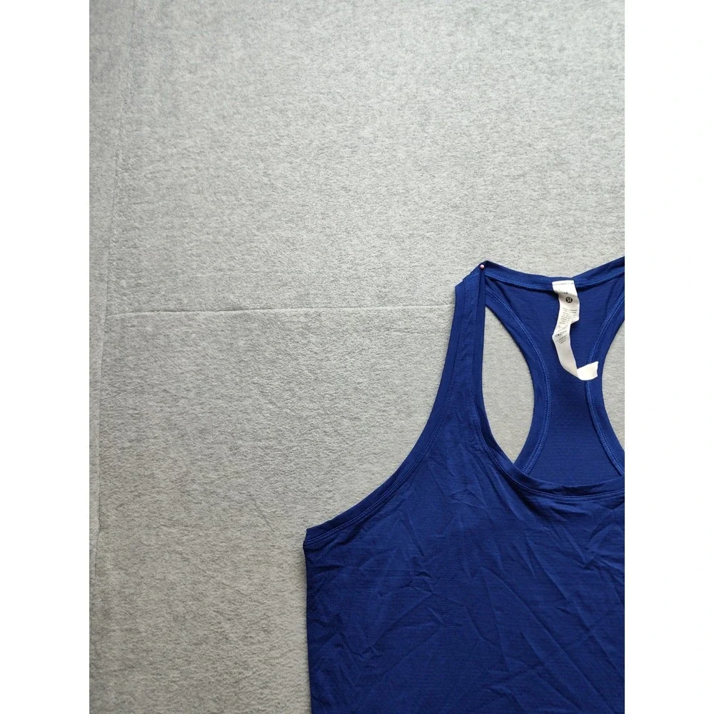 Lululemon‎ Women Athletic Tank Top 14 Blue Racerback Scoop Neck Gym Performance